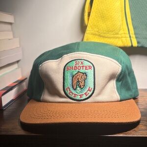 Six Shooter Coffee Green and Tan Hat